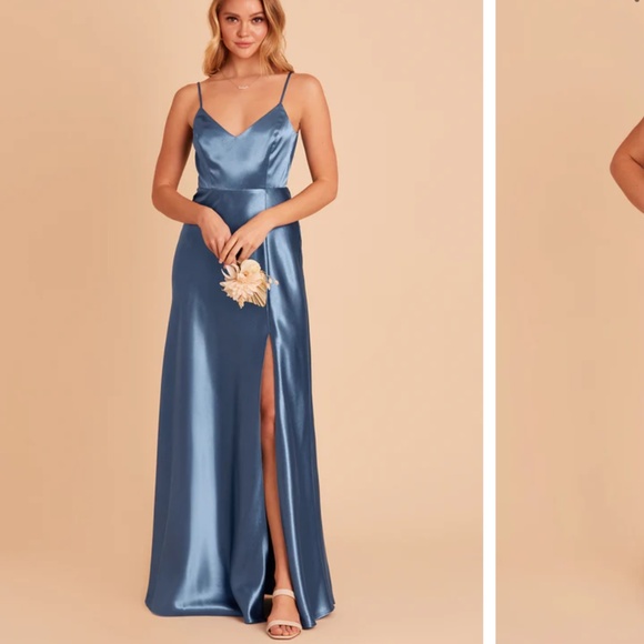 BIRDY GREY SHINY SATIN JAY DRESS M - Picture 1 of 3